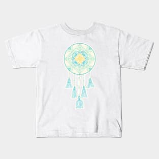 teal and yellow dreamcatcher Kids T-Shirt